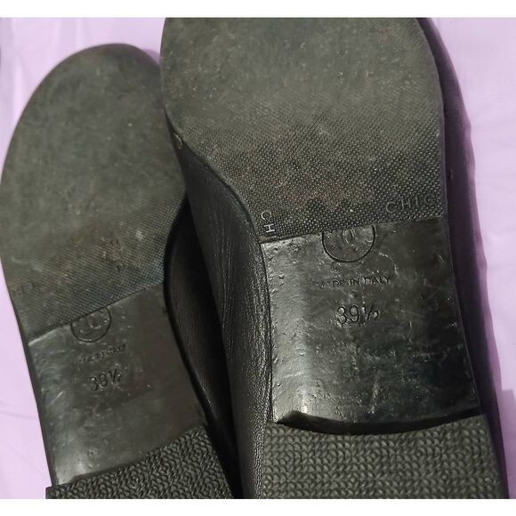 Vintage Chanel cc womens size 8 black ballet flats shoes 100% authentic - Picture 7 of 8